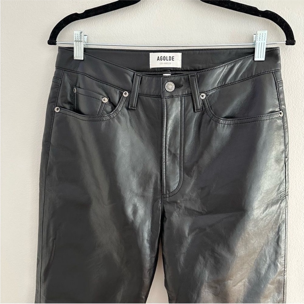 Agolde Recycled Leather Fitted 90's in Detox size 28 Excellent Condition - Picture 2 of 10